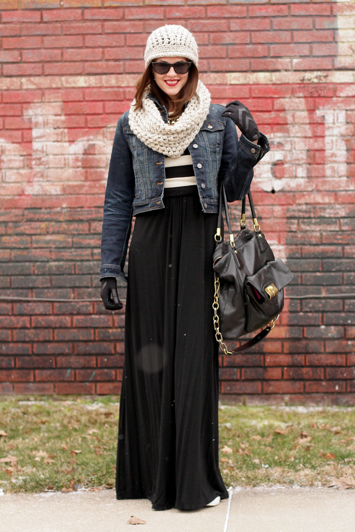 Jessica Quirk of What I Wore, Fashion Blog, Winter Maxi Dress, Casual