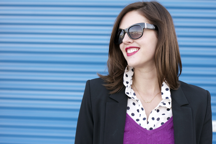 Jessica Quirk, What I Wore, What i Wore Jessica, Fashion Blog, Style Blog, Purple, Polka Dots