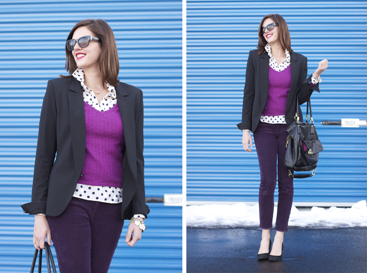 Jessica Quirk, What I Wore, What i Wore Jessica, Fashion Blog, Style Blog, Purple, Polka Dots