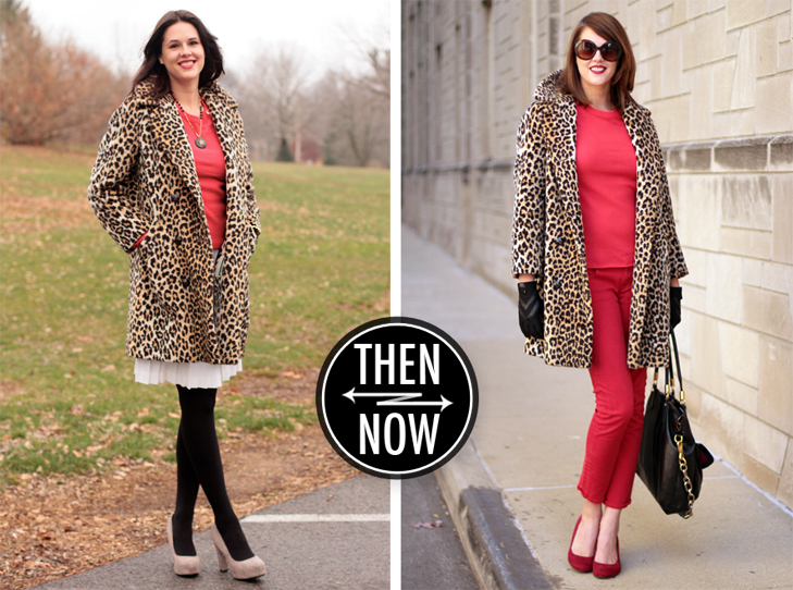 How to wear a vintage leopard coat, how to wear all red, Red outfit, Vintage leopard coat, fashion blog, fashion blogger, fashion blogs on tumblr, fashion blogs, Jessica Quirk, @whatiwore, What I Wore, WhatIWore, What I Wore Today, OOTD, Outfit of the Day, Red, Leopard, Black, Coach, J.Crew, Payless Red Shoes