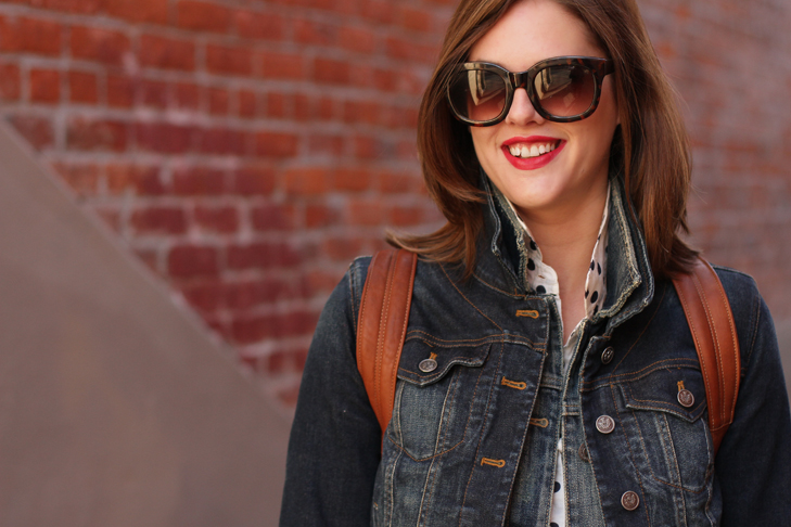 How to wear denim on denim, polka dots, how to wear black and brown, Jessica Quirk, What I Wore, What I Wore Jessica, What I Wore blog, What I Wore tumblr, @whatiwore, fashion blog, fashion blogger, fashion blog on tumblr