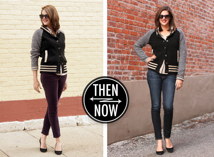 Jessica Quirk, What I Wore, What I Wore Blog, What I Wore Jessica, Fashion Blog, Letterman Sweater, how to wear a letterman sweater, rag and bone jeans, j.crew black wedges, Style Blog, Jessica Quirk blog,