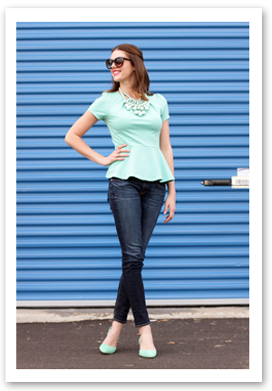 Mint Peplum on What i Wore