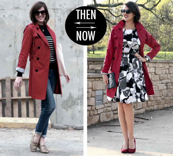 Simplicity 2444, Sewing, Jessica Quirk, What I Wore, Florence Broadhurst for Kate Spade, Black and White, Red Target Trench, Payless Red Wedges, Spring, That's Quirky, Kodak Gallery, That's Quirky