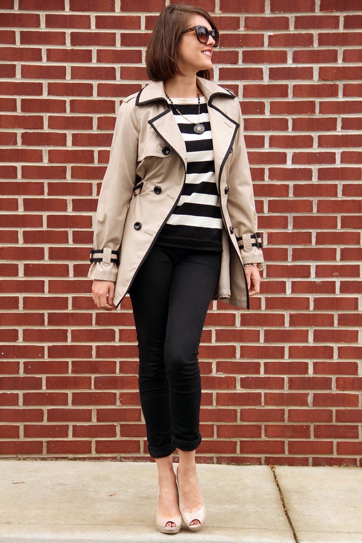 How to wear stripes, French stripes, Contrast Trim Trench, Stripes, Stripe Week on What I Wore, Jessica Quirk, Style Blog, Fashion Blog on Tumblr, Style Blogs, Outfit Blogs,