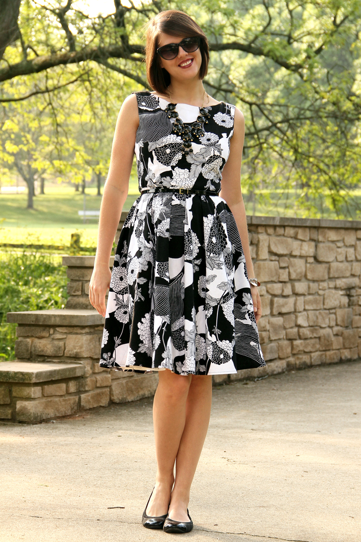 Simplicity 2444, Sewing, Japanese Floral fabric, Jessica Quirk, What I Wore, J.Crew bubble necklace, Midwest Fashion Blogger, Style Blog, Style blogger, fashion blogger on tumblr, outfit blog, Bloomington IN, Bloomington Indiana, Indiana Fashion
