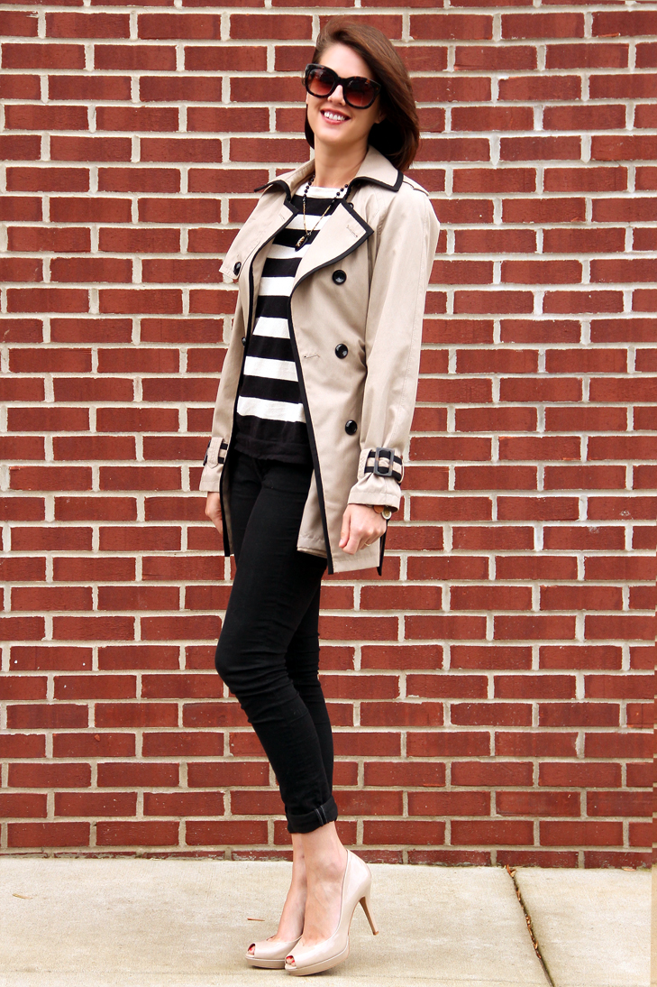 How to wear stripes, French stripes, Contrast Trim Trench, Stripes, Stripe Week on What I Wore, Jessica Quirk, Style Blog, Fashion Blog on Tumblr, Style Blogs, Outfit Blogs,