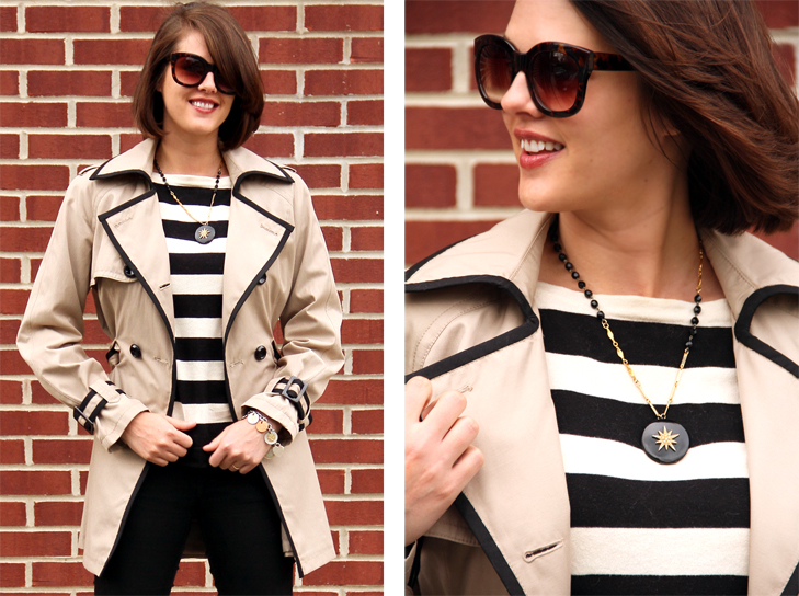 How to wear stripes, French stripes, Contrast Trim Trench, Stripes, Stripe Week on What I Wore, Jessica Quirk, Style Blog, Fashion Blog on Tumblr, Style Blogs, Outfit Blogs,
