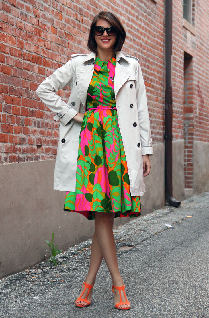 Vintage Neon, How to Wear Neon, Lela Rose for Payless, Coach trench, Fred Flare sunglasses, outfit blog, outfits blog, style blog, style blogs, What I Wore, whatiwore, what I Wore blog, jessica quirk, what i wore today, fashion tumblr, what i wore tumblr, fashion tumblr blogs, style tumblr, what i wore jessica, daily outfit blog, jessica quirk what i wore,
