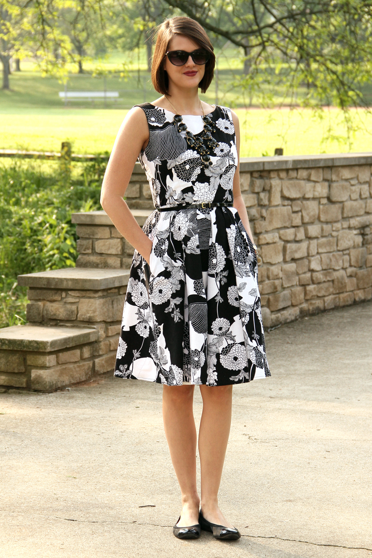 Simplicity 2444, Sewing, Japanese Floral fabric, Jessica Quirk, What I Wore, J.Crew bubble necklace, Midwest Fashion Blogger, Style Blog, Style blogger, fashion blogger on tumblr, outfit blog, Bloomington IN, Bloomington Indiana, Indiana Fashion
