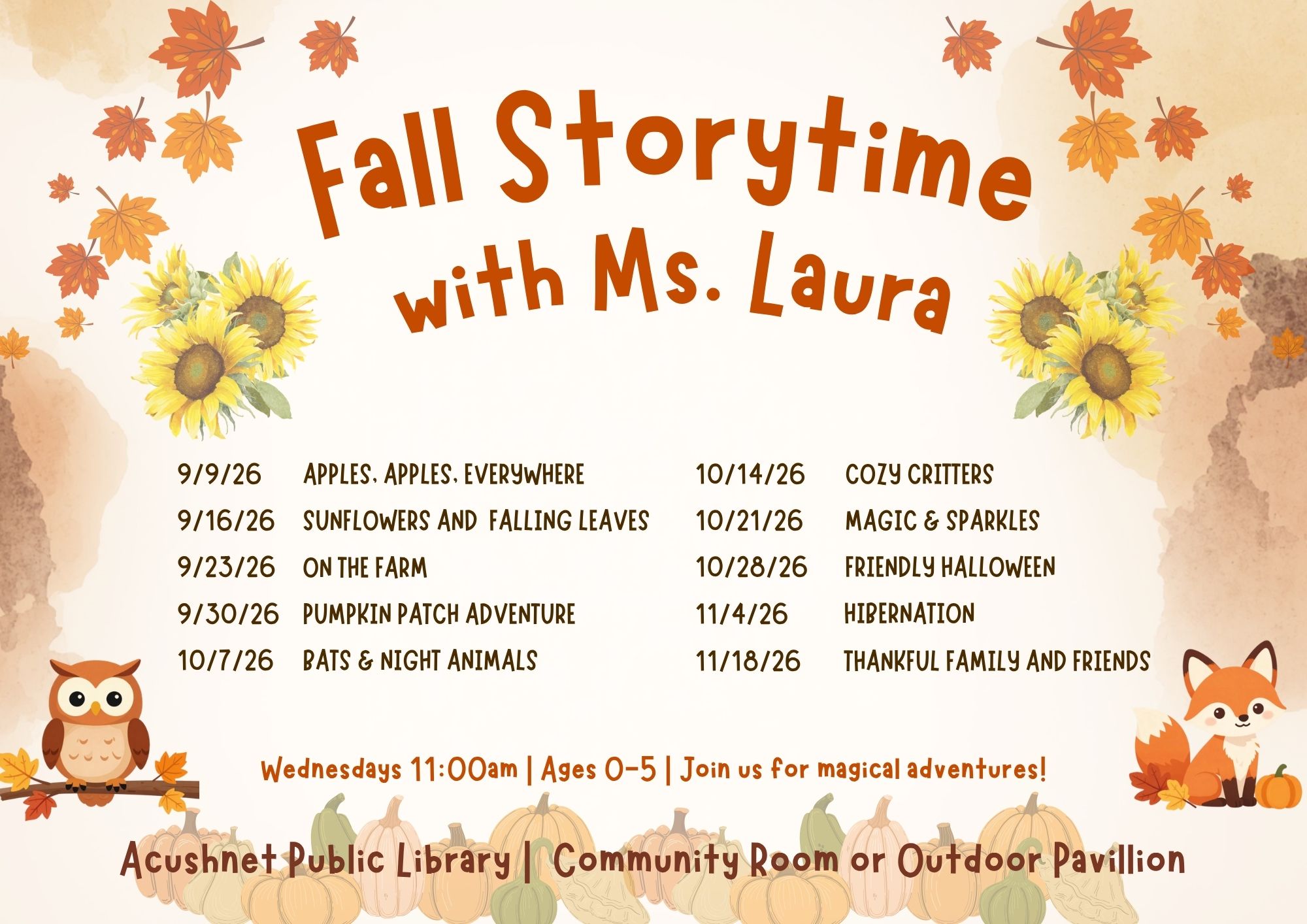 Fall Storytime with Ms. Laura image
