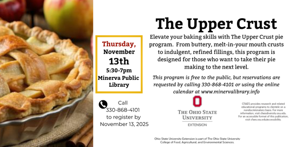 The Upper Crust: Pie Workshop - Minerva Public Library - The Village of ...