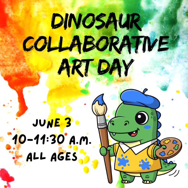Dinosaur Collaborative Art Day flyer