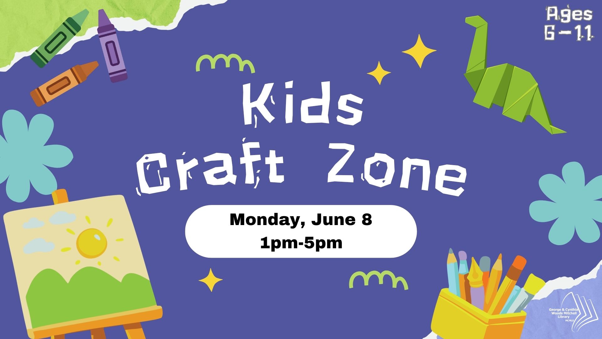 Mitchell Library: Kids Craft Zone flyer