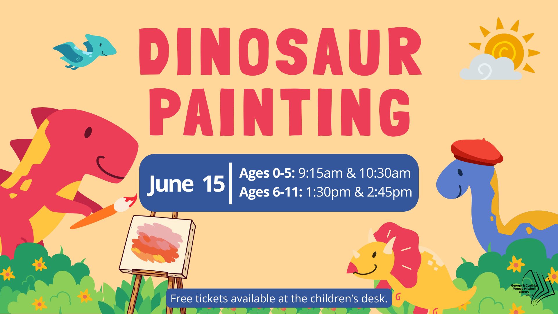 Mitchell Library: Dinosaur Painting flyer