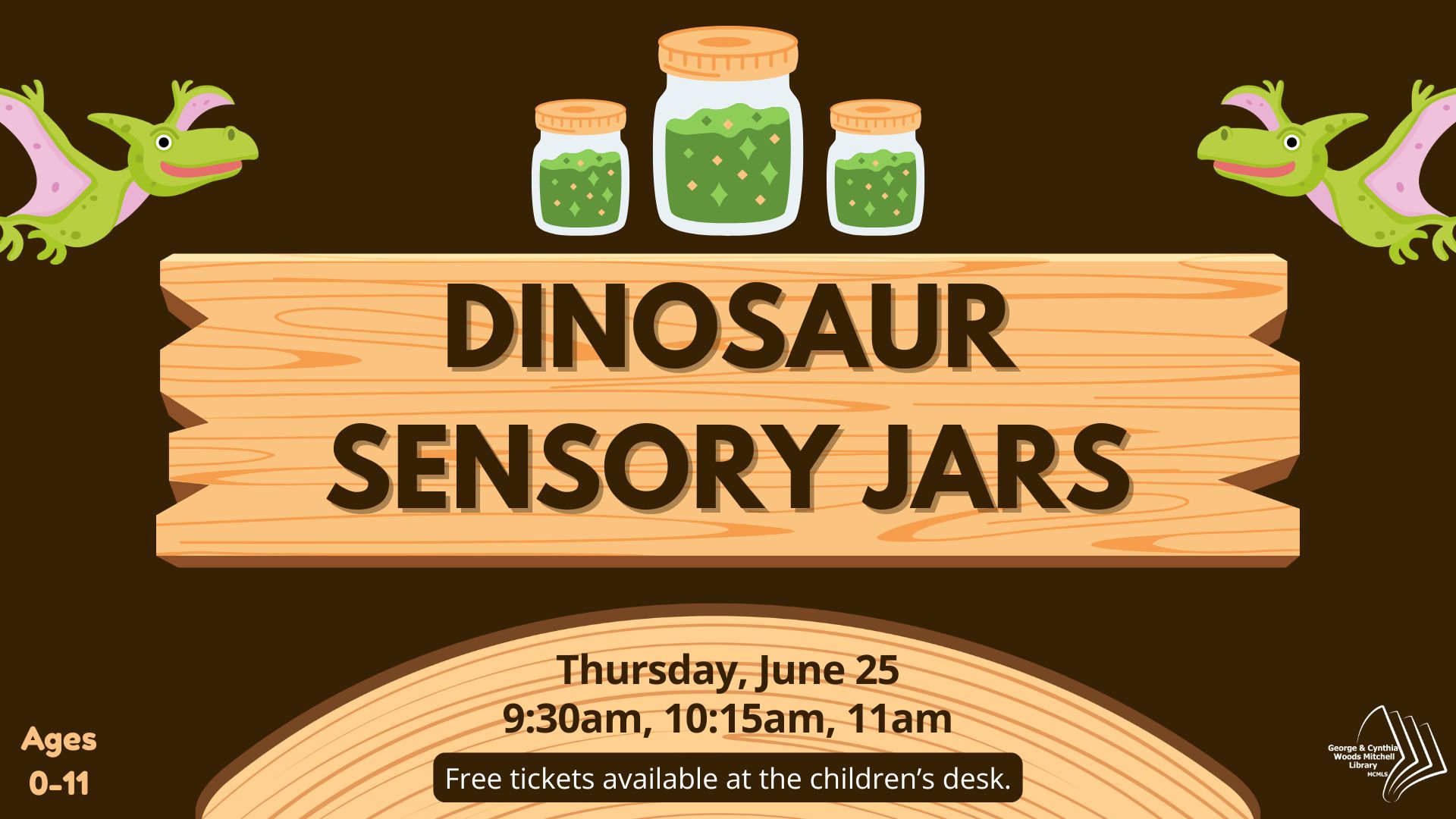 Mitchell Library: Dinosaur Sensory Jar flyer