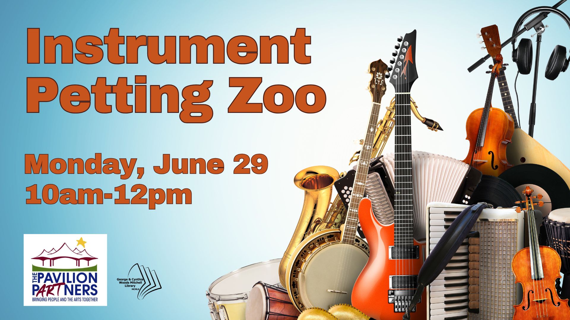 Mitchell Library: Instrument Petting Zoo flyer