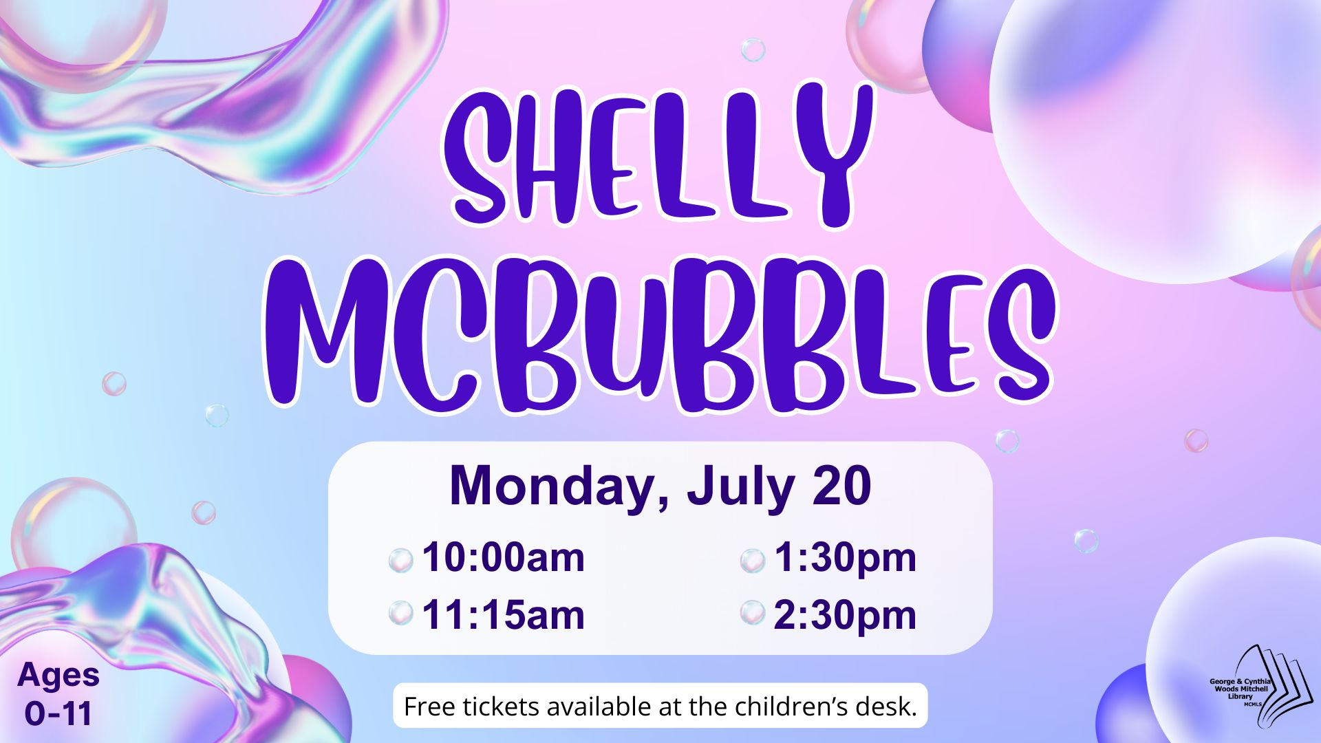 Mitchell Library: Shelly McBubbles flyer