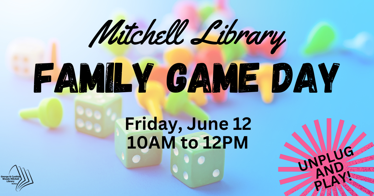 Mitchell Library: Family Game Day flyer