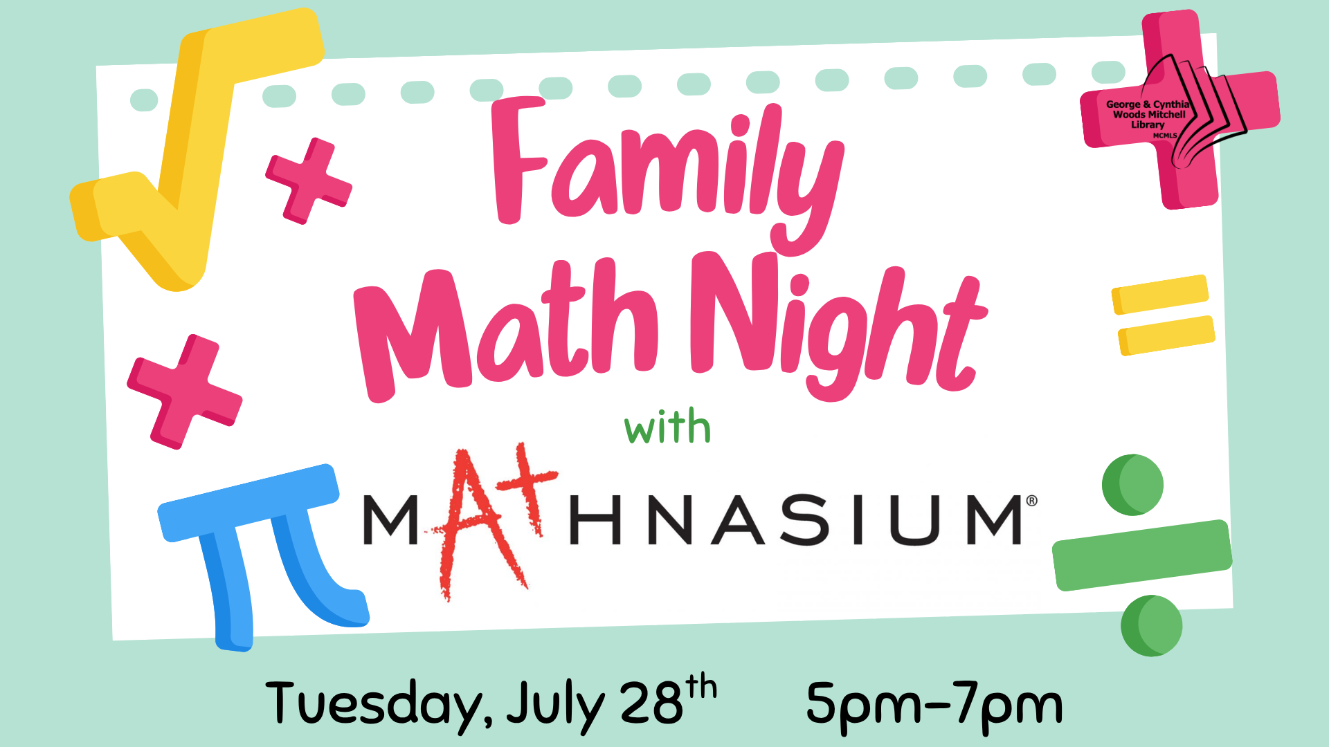 Mitchell Library: Family Math Night with Mathnasium
