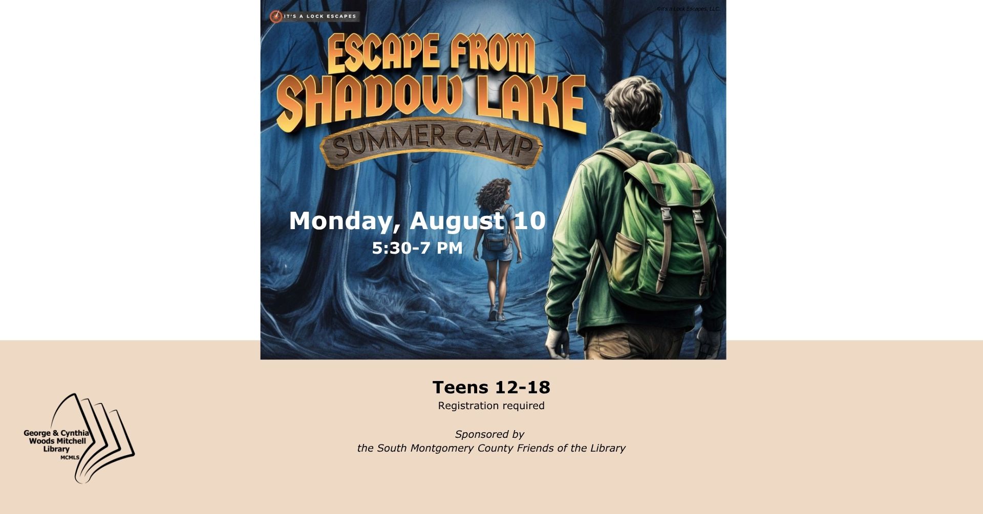 Mitchell Library: Teen Escape Room flyer