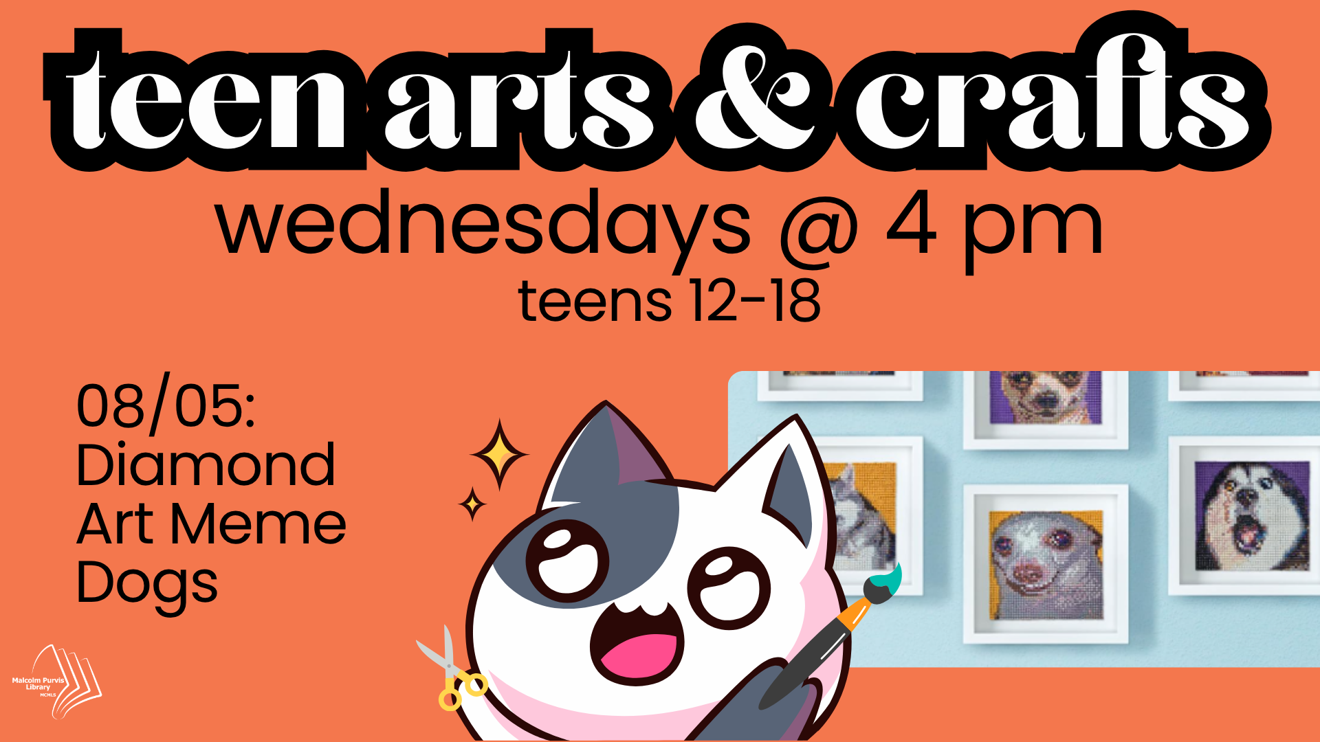 Malcolm Purvis (Magnolia) Library: Teen Arts & Crafts: Diamond Art Meme Dogs flyer