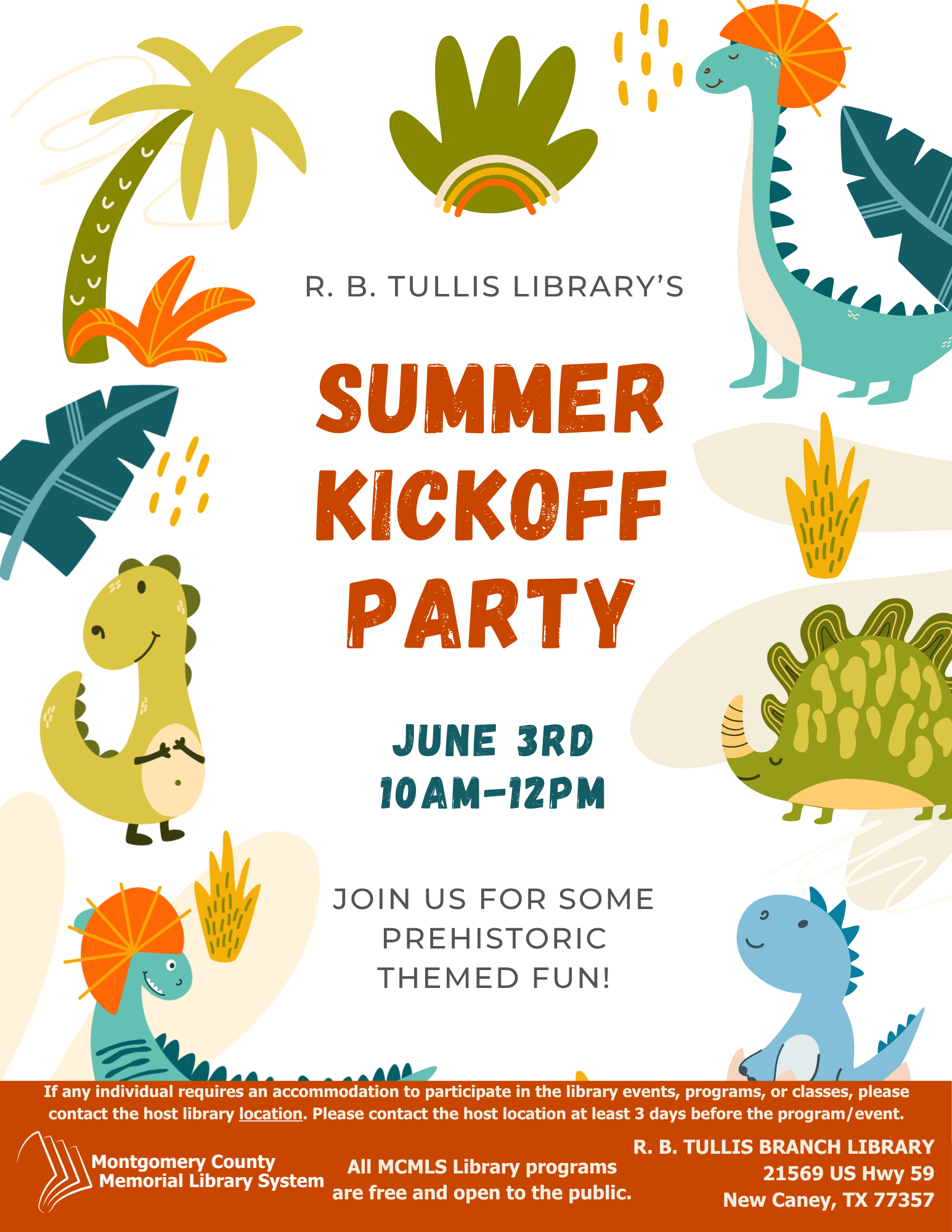 Tullis Library: SRP Kickoff Party! flyer