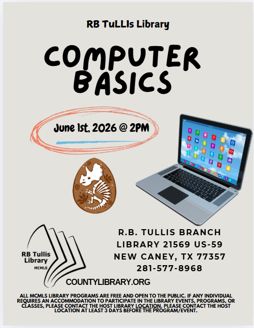 Tullis Library: Computer Basics flyer
