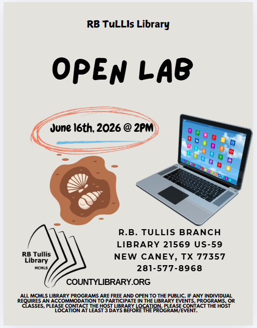 Tullis Library: Open Lab flyer