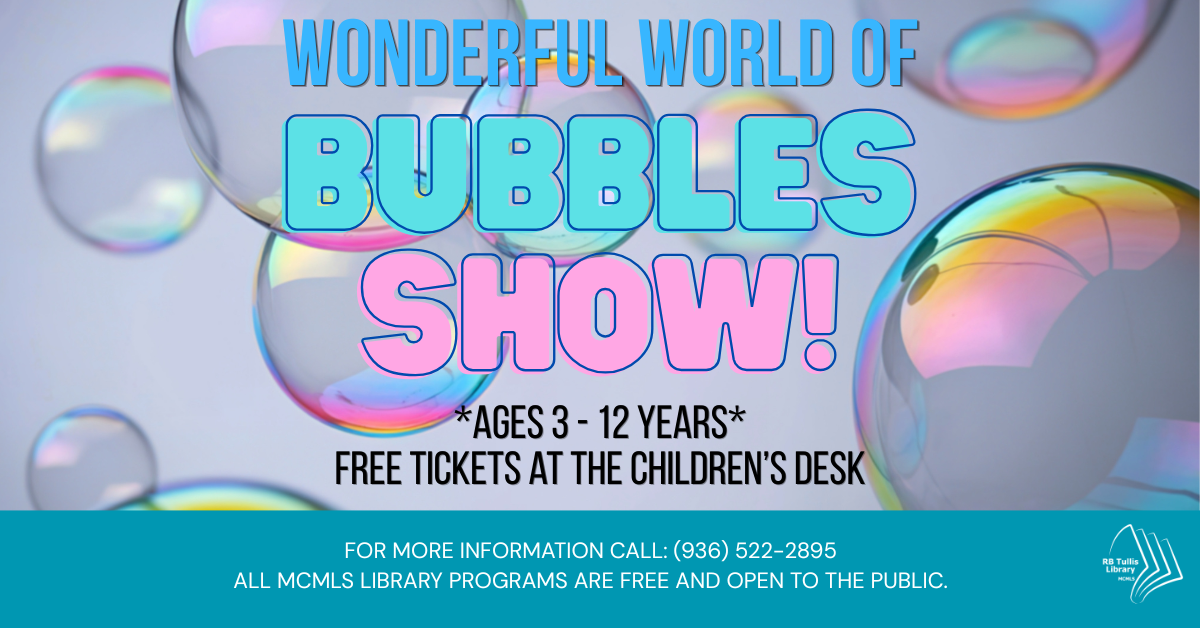Tullis Library: Bubble Show flyer