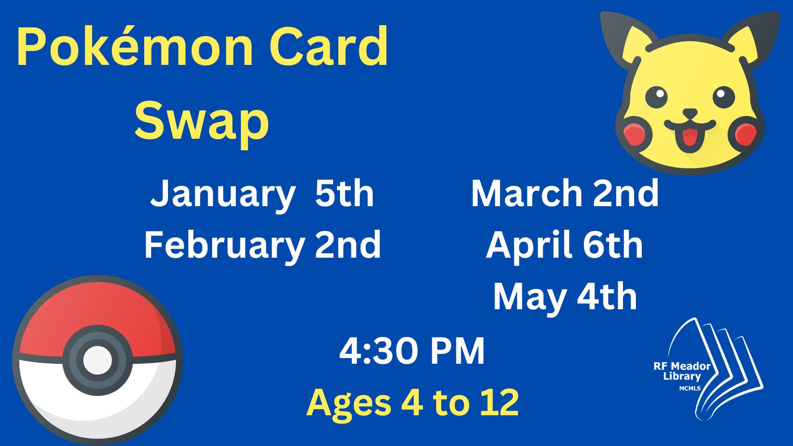 Meador Pokémon Card Swap flyer