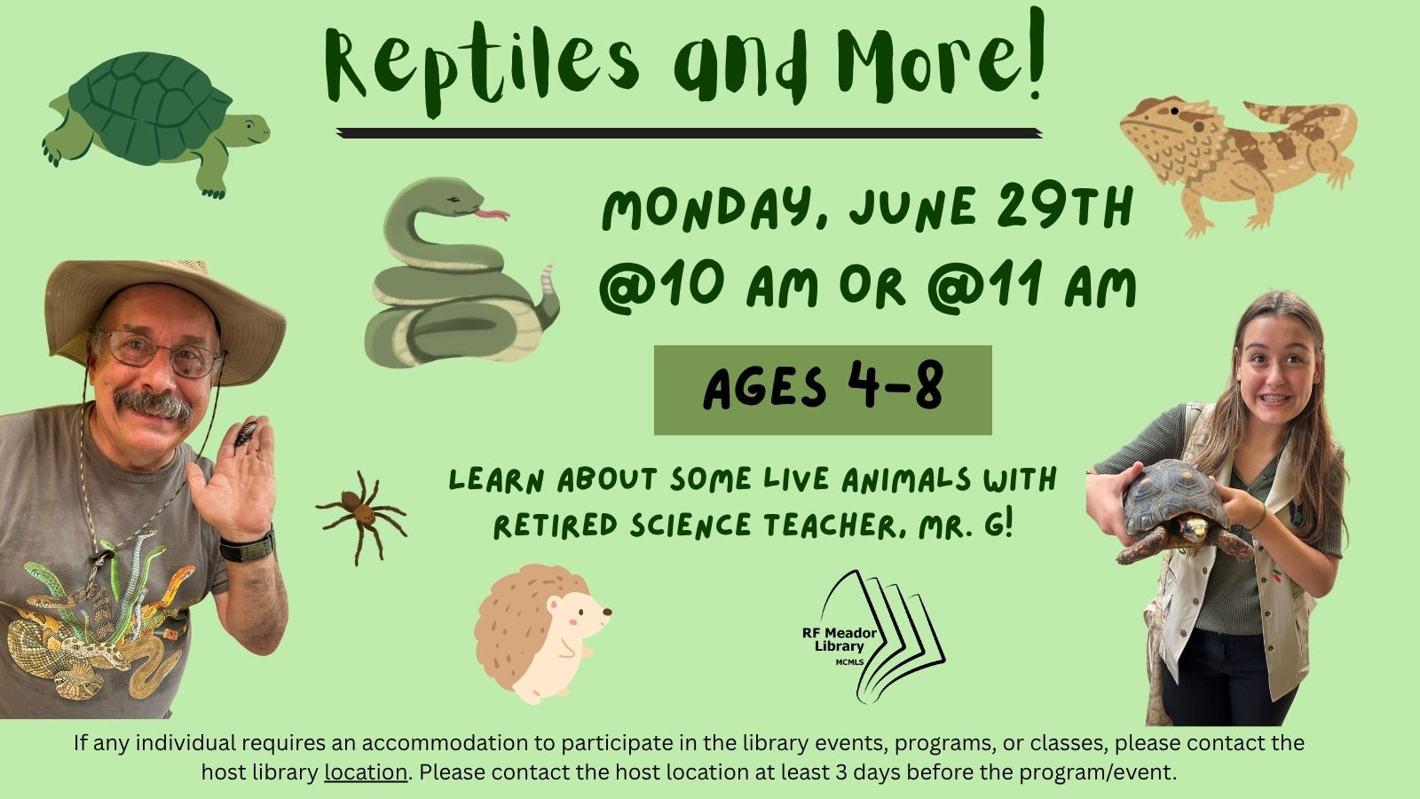 Meador: Children's Reptiles & More! flyer