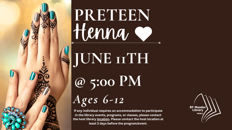 Meador: Preteen Henna Love flyer