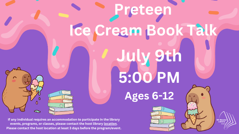 Meador: Preteen Ice Cream & Popsicle Booktalk flyer