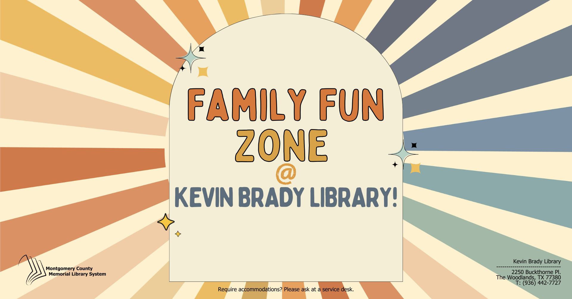 Brady Library: Family Fun Zone flyer