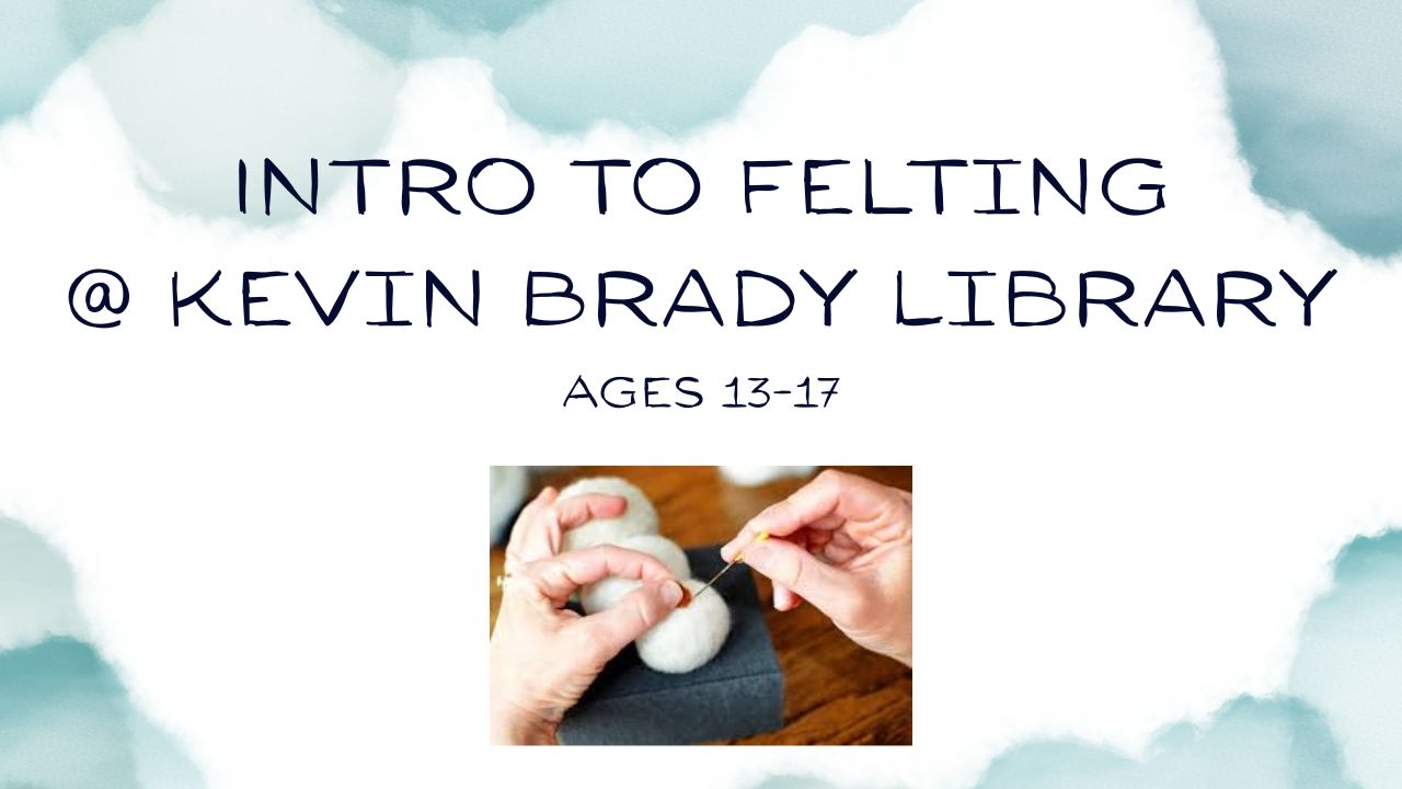 Brady Library: Teen Felting Class flyer