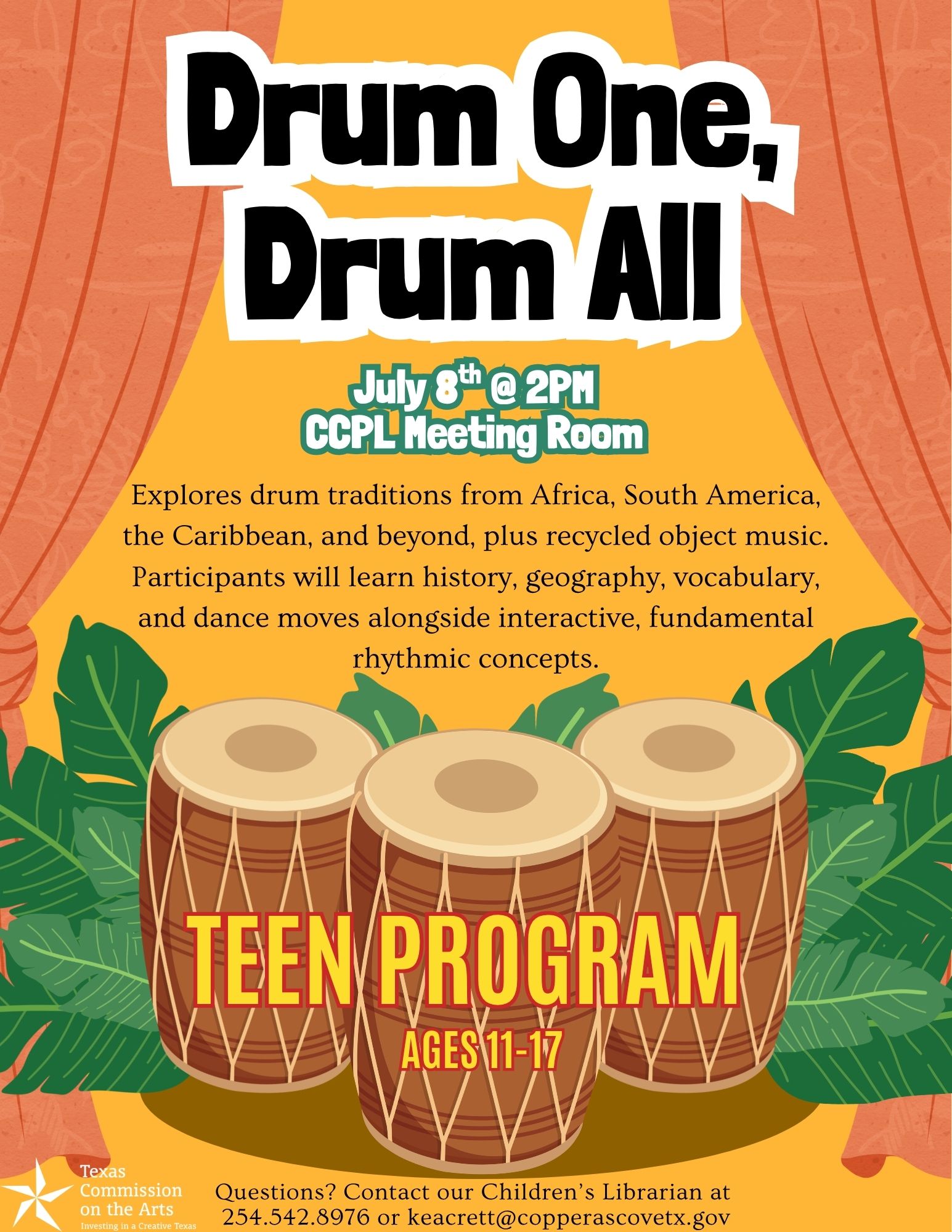 Teen Drum One, Drum All Program flyer