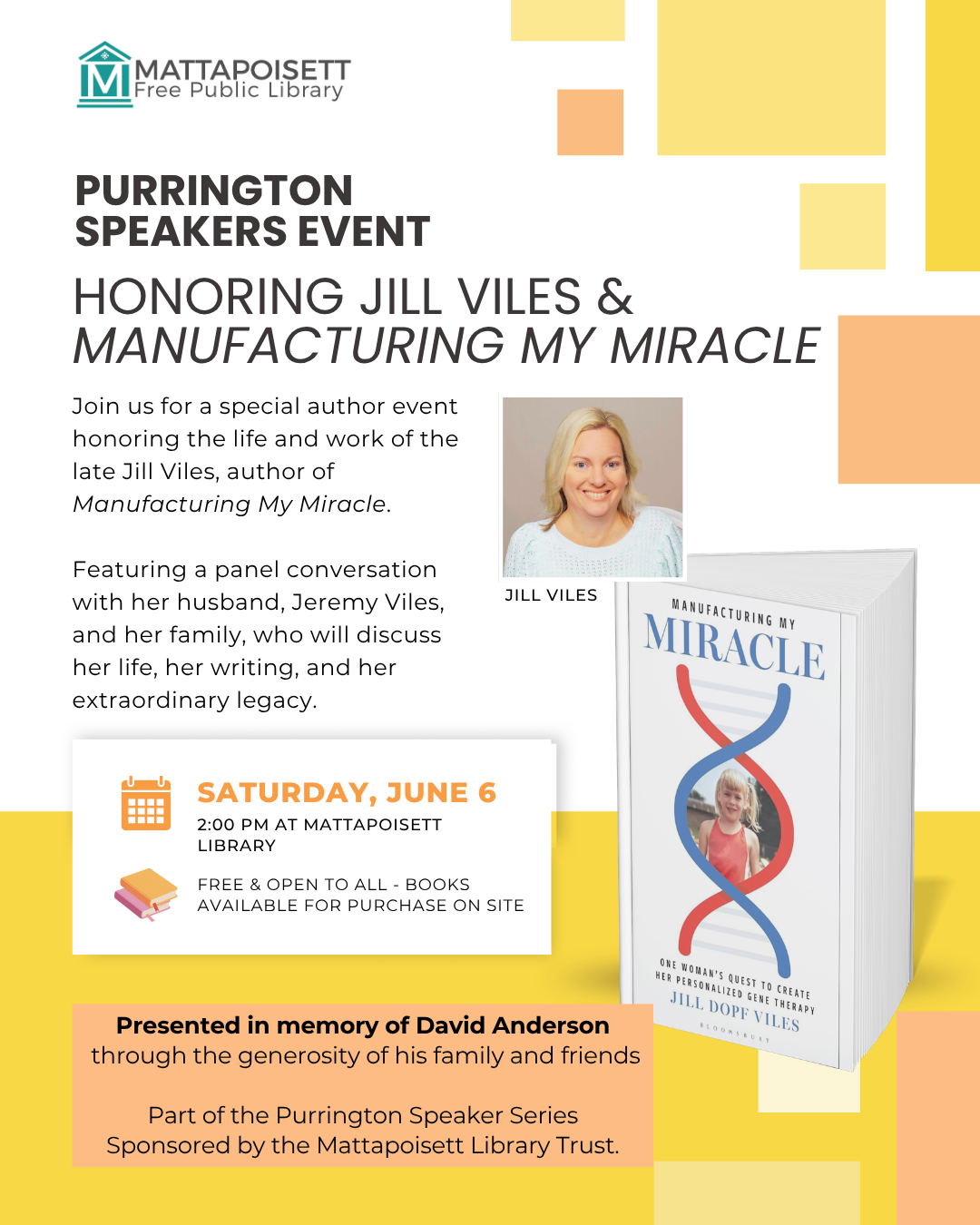 Honoring Jill Viles: Author Event for Manufacturing My Miracle
