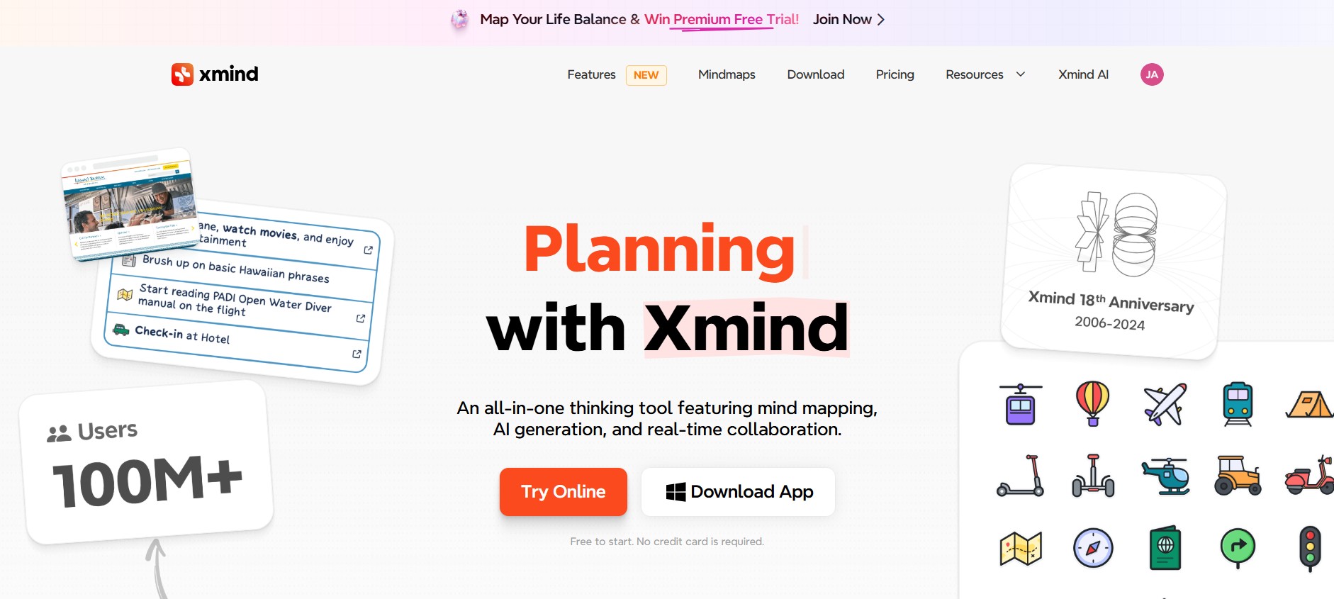 interface of xmind website
