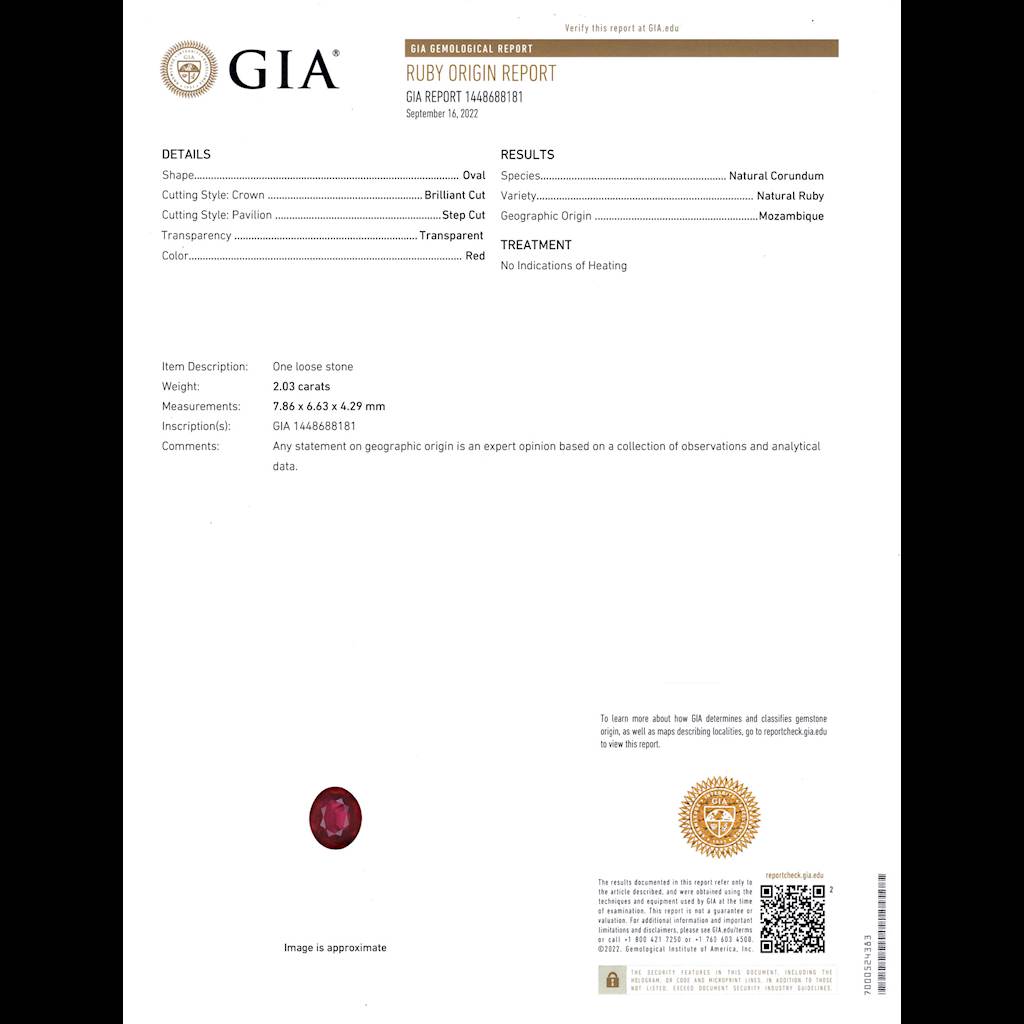 2.03 Ct. Ruby, Mined in Mozambique, Certified by GIA & GRS_image2