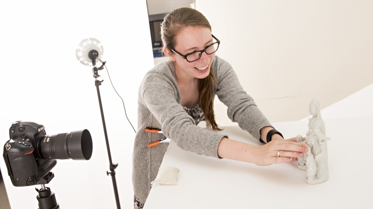 Student Working with Artifacts