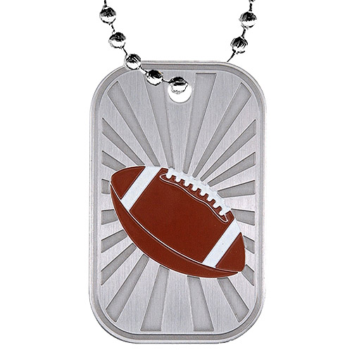 2" Football Dog Tag w/ Chain Awards International