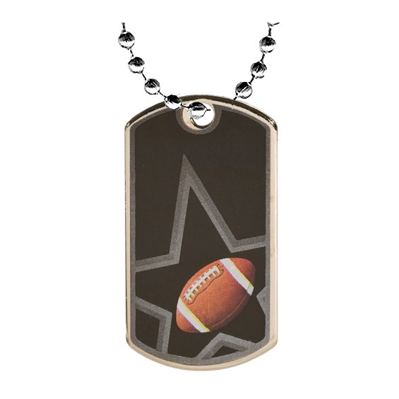 2" Football Dog Tag w/ 24" Chain Awards International