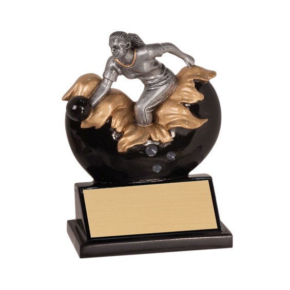 5 1/4" Xploding Resin Female Bowling Trophy Awards International