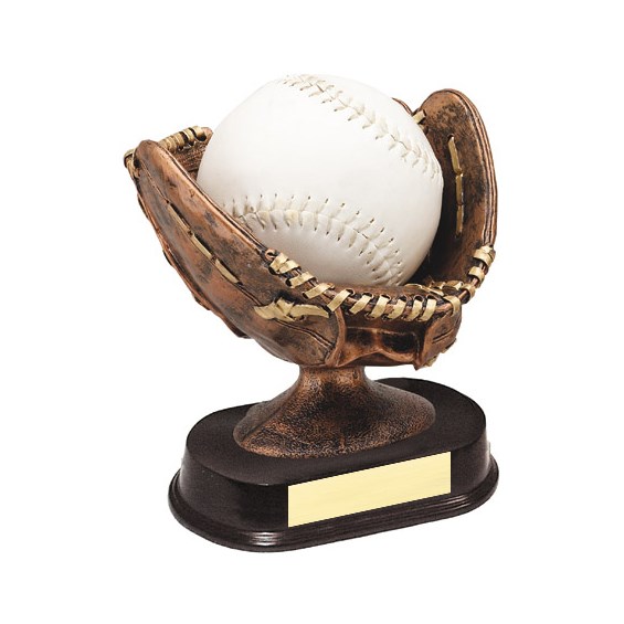 6" Resin Sculpture Softball Glove Ball Holder Awards International