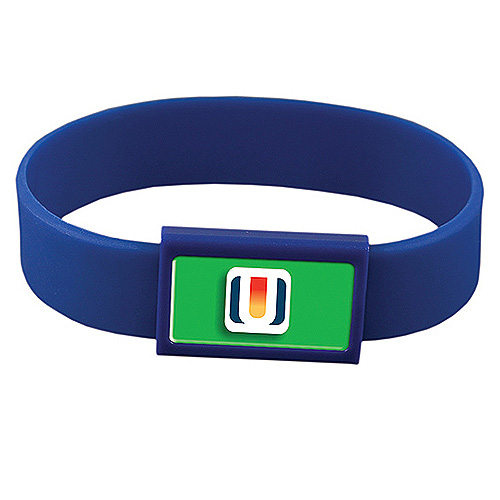 4" x 7/8" Blue Wristband w/ Large Insert Awards International