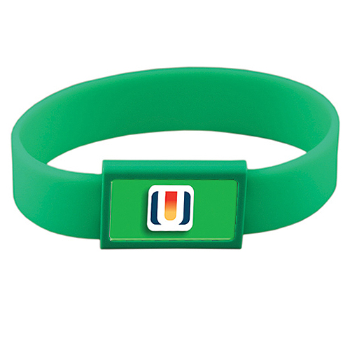 4" x 7/8" Green Wristband w/ Large Insert Awards International