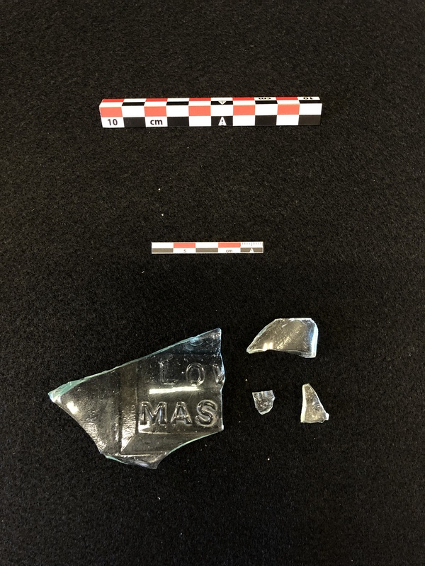 Sarsaparilla Patent Medicine Bottle Fragments (Peabody 2018.24.153).