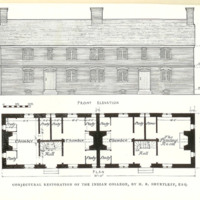 The Indian College exhibiting the symmetrical window and door placement in the Colonial style of architecture in New England.  This College served to house American Indian students.