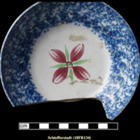 19th Century Floral Painted and Sponged Saucer